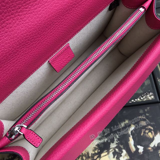 Gucci包 古馳女包 400249玫紅全皮  Gucci新款鏈條包 Gucci單肩斜挎包 Gucci酒神包  gudj1174